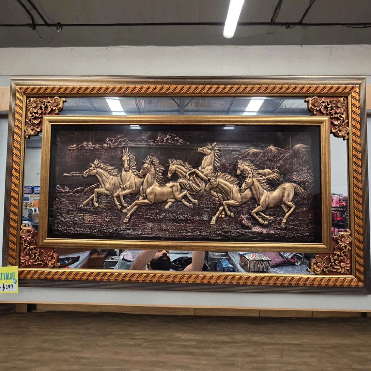 Majestic Motion: Antique 7 Horses Wall Frame